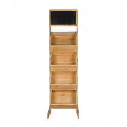 4-tier wooden display stand with chalkboard top, Solid wood