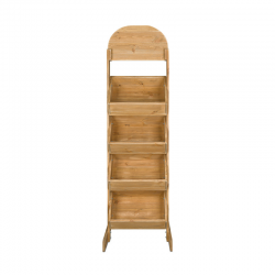 4-tier wooden display stand with display fixtures, Solid wood