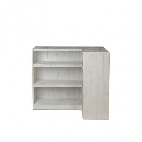 Comptoir de magasin TRADIS en bois massif avec angle Blanc Camarillo