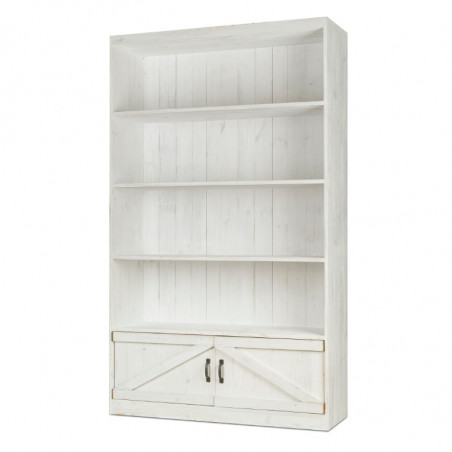 4-tier shelf unit 2 cupboards, solid wood