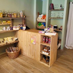 Comptoir d'accueil pour commerce bois massif