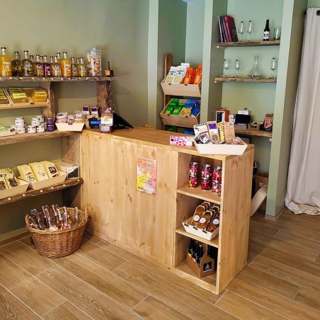 Comptoir d'accueil pour commerce bois massif