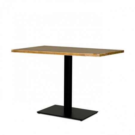 Table rectangulaire L110 cm, bois massif et acier