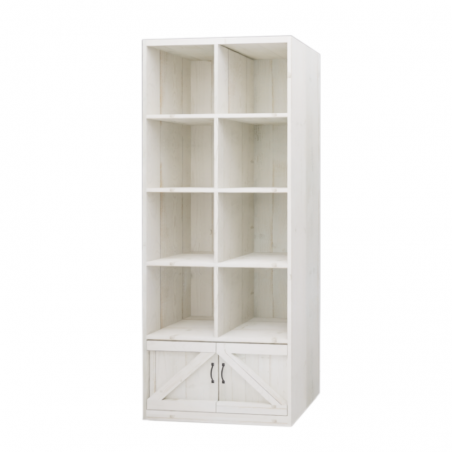 8-cube shelf unit 2 doors Blanc Camarillo