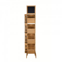 4-tier wine display rack with metal bottle holder, Solid wood | TRADIS