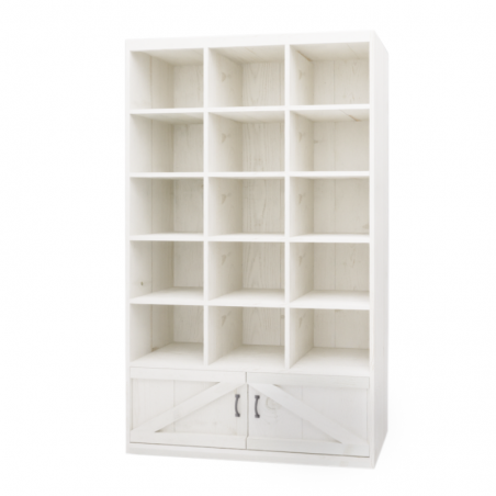 15-cube shelf unit 2 doors Blanc Camarillo