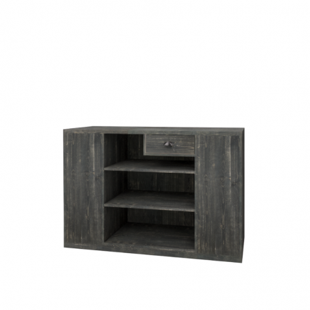 Comptoir de magasin avec double exposition, bois massif