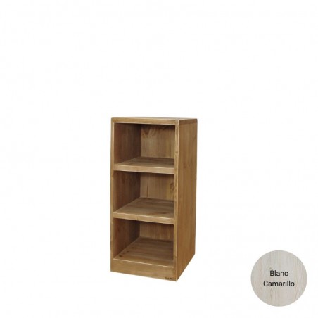 Module 2 comptoir de magasin avec angle, bois massif Blanc Camarillo