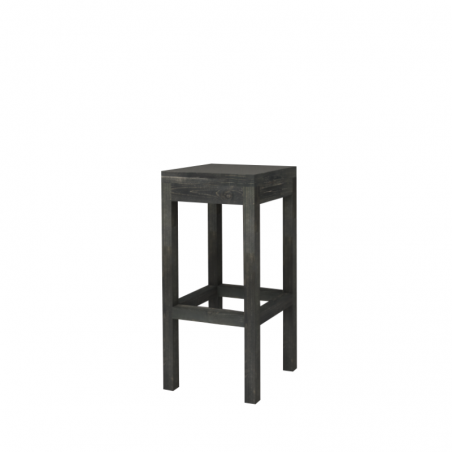 Tabouret de bar L35 bois massif TRADIS Noir charbonneux