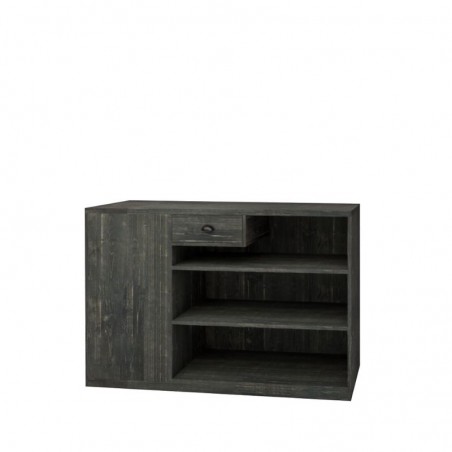 Comptoir d'accueil pour commerce bois massif noir charbonneux
