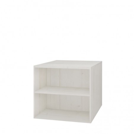 Comptoir 2 niveaux norme PMR en bois massif, blanc