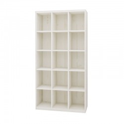 15-compartment shelf unit L99 cm, solid wood blanc camarillo