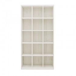 Etagère 15 casiers L99 cm, bois massif blanc camarillo