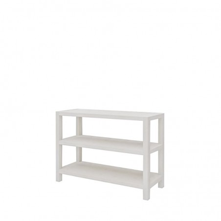 Console 3 niveaux, bois massif, Blanc camarillo