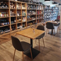 Square Table L70, Solid Wood and Steel | TRADIS