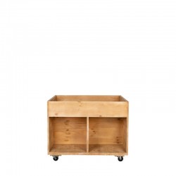 Central florist display in solid wood, on casters | Tradis