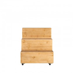 Solid wood florist display L99, 3 levels on casters | Tradis