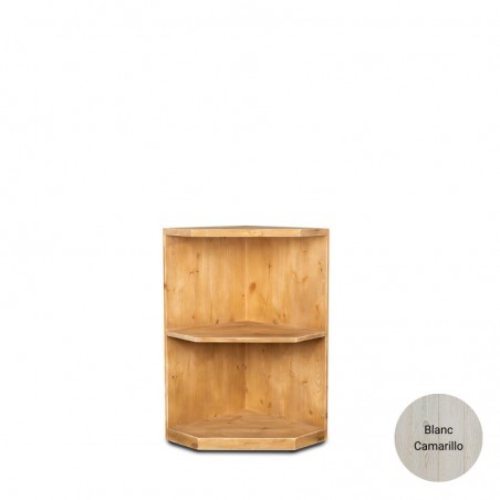 Reception counter corner in solid wood in white camarillo