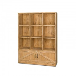 9-cube shelf unit 2 doors, solid wood