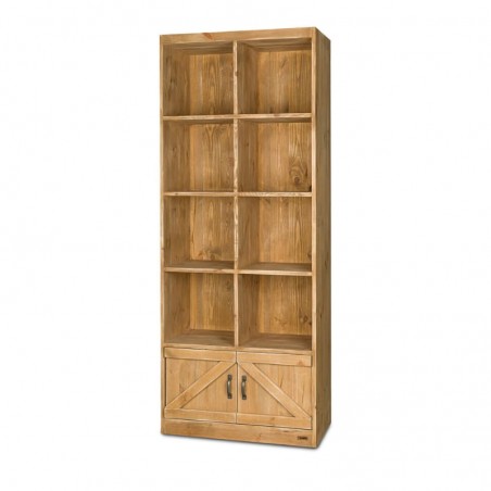 8-cube shelf unit 2 doors, solid wood