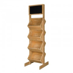 4-tier wooden display stand with chalkboard top