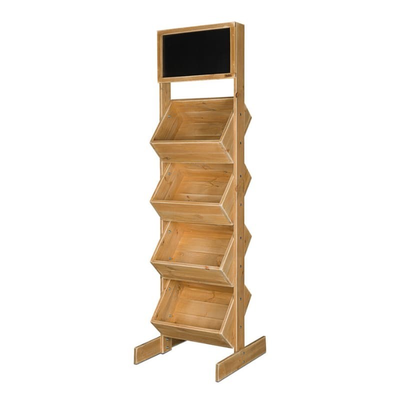 4-tier wooden display stand with chalkboard top 4-tier wooden display stand with chalkboard top