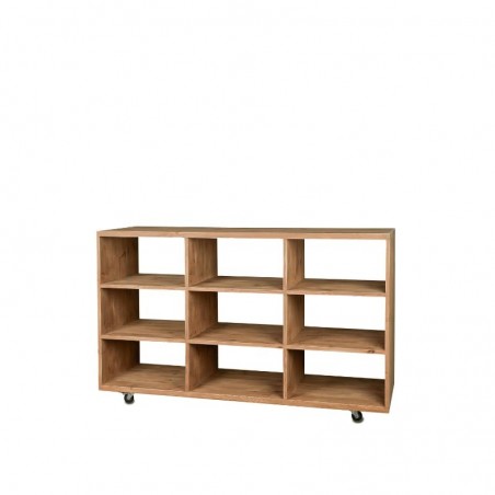 Présentoir central 9 casiers L150 cm, bois massif