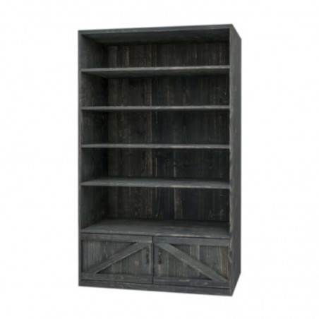 5 level shelf unit 2 doors, Solid wood | TRADIS