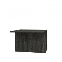 Comptoir d'accueil norme PMR L119 bois massif Noir charbonneux
