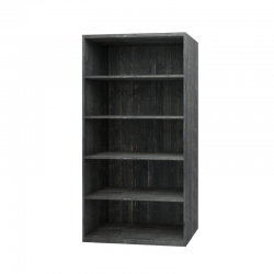 Étagère 5 niveaux de 99 cm de largeur, bois massif en noir charbonneux