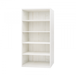 Étagère 5 niveaux de 99 cm de largeur, bois massif en blanc camarillo