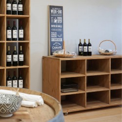 Central display 9 compartments L150 cm, solid wood | Tradis