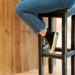 Tabouret de bar H75 cm, bois massif ambiance