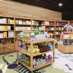 Comptoir ilot sur roulettes en bois massif ambiance