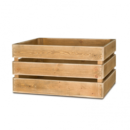Caisse en bois massif, meuble d'occasion