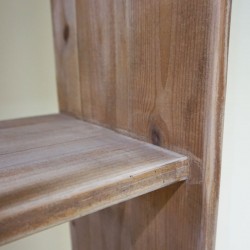 Etagère ouverte, 6 casiers, 2 portes en bois massif, meuble d'occasion | Tradis