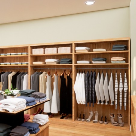 Armoire penderie à vêtements, bois massif ambiance