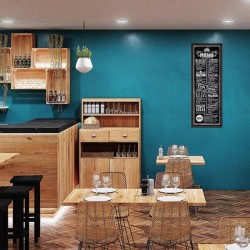 Buffet de service H160 cm, bois massif ambiance