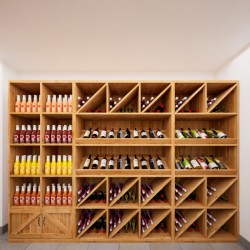 L79 solid wood wine shelf, capacity 132 bottles | Tradis