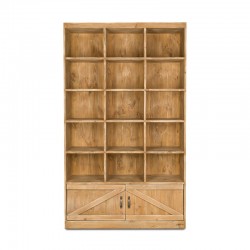 Étagère à bière 15 casiers, 2 portes, bois massif