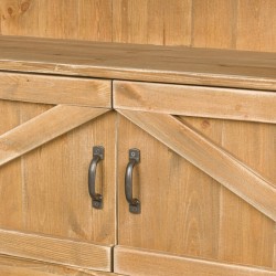 Étagère basse H119 cm, 2 portes, bois massif zoom