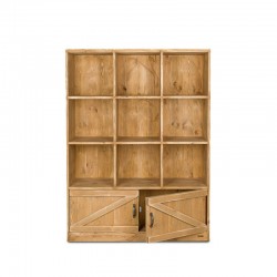 9-cube shelf unit 2 doors, solid wood | TRADIS