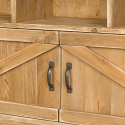 Étagère 12 casiers, 2 portes, bois massif