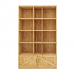 12-cube shelf unit 2 cupboards, solid wood | TRADIS