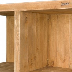 Island display unit on wheels, Solid wood | TRADIS