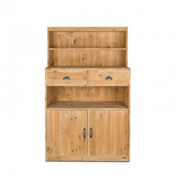 Buffet de service H160 cm, 2 tiroirs, 2 portes, bois massif