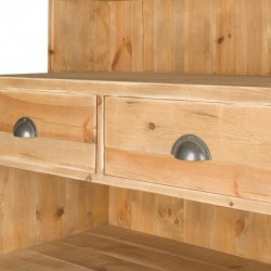 Buffet de service H160 cm, 2 tiroirs, 2 portes, bois massif zoom