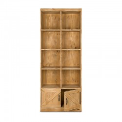 8-cube shelf unit 2 doors, solid wood | TRADIS