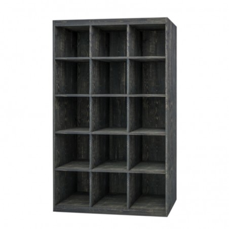 etagere 15 casiers noir charbonneux