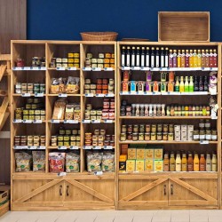 Regal mit 15 Fächern B119, 2 Türen, Massivholz TRADIS Antikholz